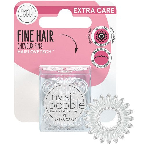 Invisibobble Extra Care Fine Hair Rings 3pk - Clear - Totally Refreshed Steam and Spa