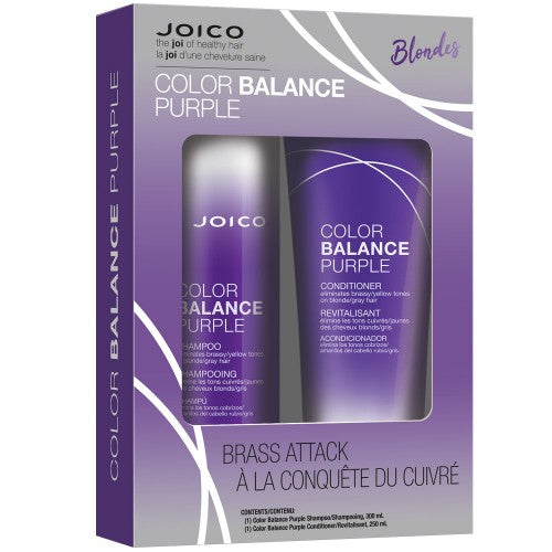 Joico Color Balance Purple Brass Attack Shamp & Cond 2pk 10.1oz - Totally Refreshed Steam and Spa