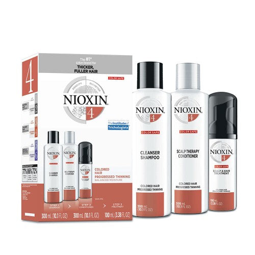 Nioxin System 4 Kit (Colored Hair - Progressed Thinning) - Totally Refreshed Steam and Spa